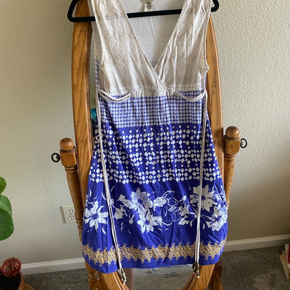 Blue and White Floral Dress